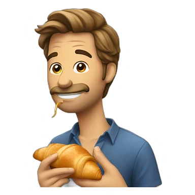 Jack sparow eating croissant sticker