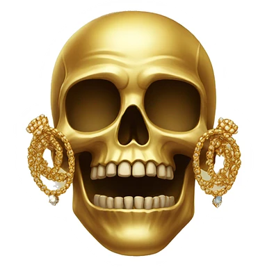 golden skull with jewelry sticker