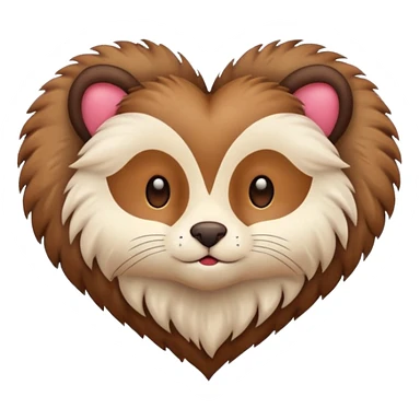 heart made out of fur sticker