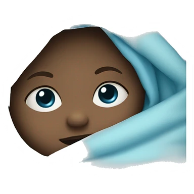 a little baby wrapped in blue blanket sticker