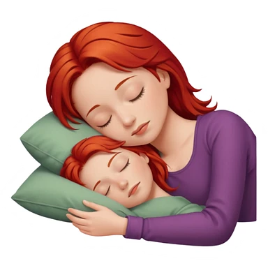 Redhair girl sleeping sticker