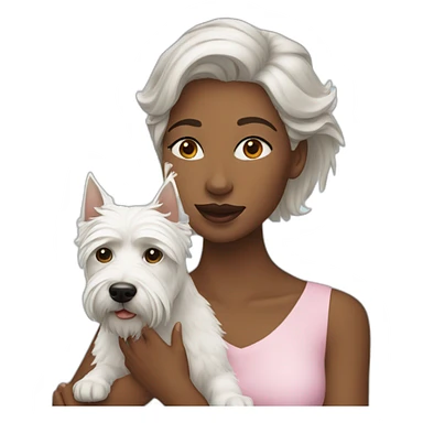woman with a westie dog girl sticker