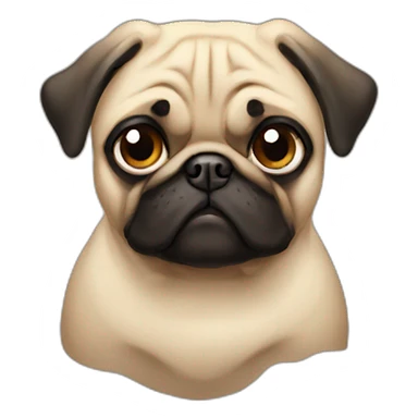 Pug poops sticker