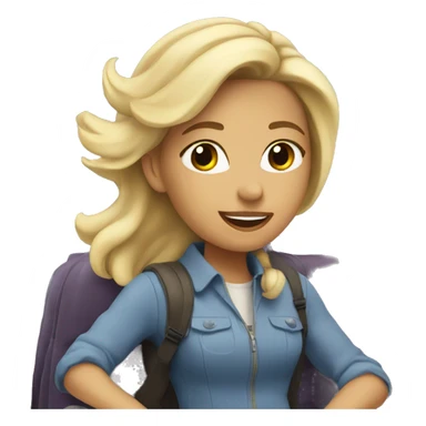 blonde riding on a plane sticker