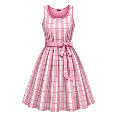 Pink and white plaid dress  sticker