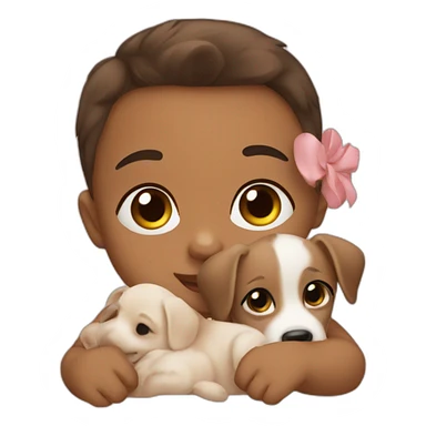 baby and puppy sticker
