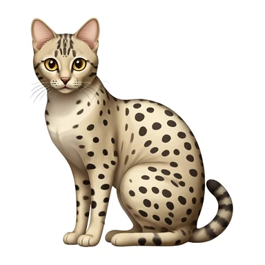 Egyptian Mau cat full body sitting with desert background sticker