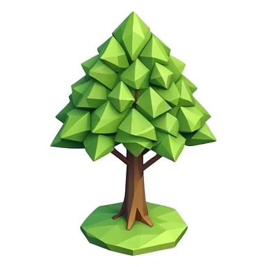 isometric rugged small low poly tree sticker