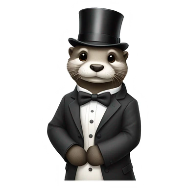 Otter dressed as monopoly man sticker