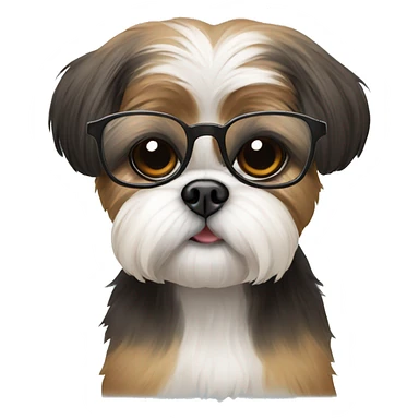 Shih Tzu wearing glasses sticker