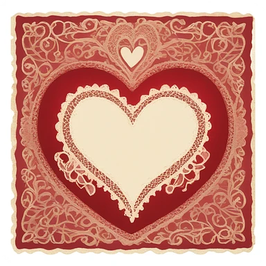 vintage valentine’s day card red sticker
