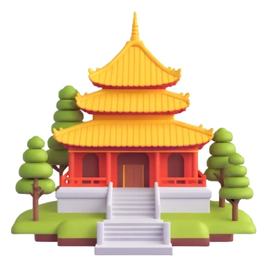 people praying in a Buddhist temple sticker