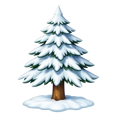 Christmas tree in the shape of snow sticker