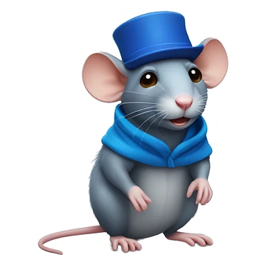 Rat with a blue hat on  sticker