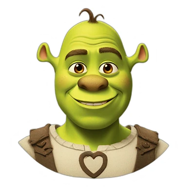 Shrek with heart eyes sticker
