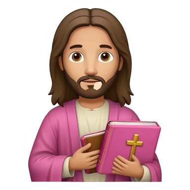 Jesus with a pink bible  sticker