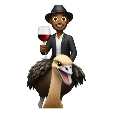 Peter holding wine riding an ostrich sticker