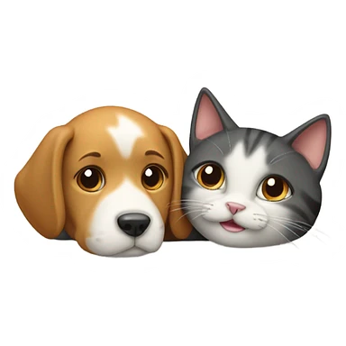 a dog hugs the cat sticker