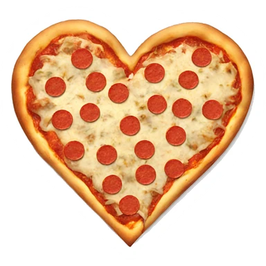 Pizza heart shape sticker