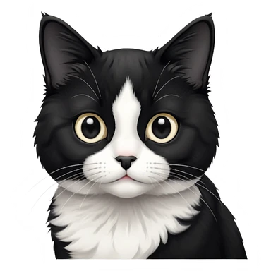 curious tuxedo cat with head tilted sticker