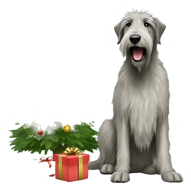  Irish wolfhound dog and christmas tree sticker