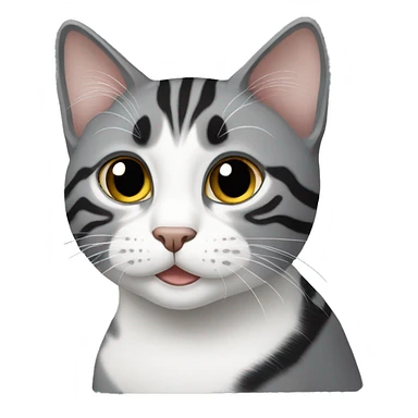 Grey black and white tabby cat sticker