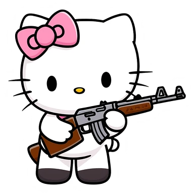hello kitty with AK sticker