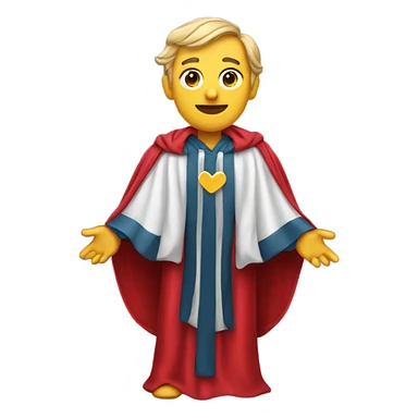 Heart wearing a judge’s robe sticker