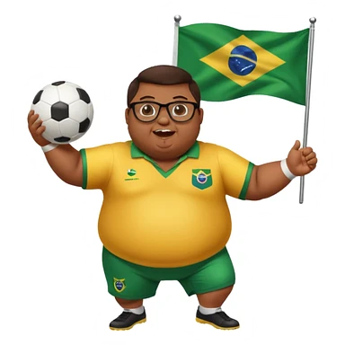 make an guy called pedro who is dancing with a football and playing brazzilian phonk and hee has glasses and is obese and make it look like hes listening to brazzilian phonk so it has a brazil flag and text saying phonk on it and give him demon laser eyes phonk demon tuff boii  sus phonk brazilo! sticker
