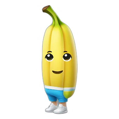 Kawaii banana in sportswear sticker