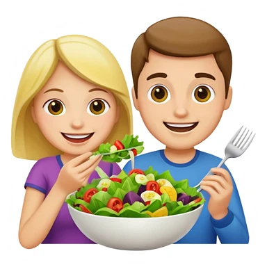 Couple eating salad  sticker