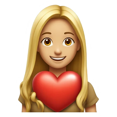 Really happy girl red heart sticker