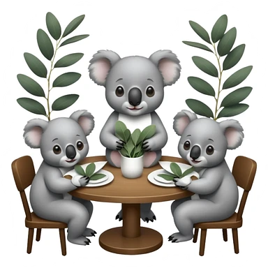 4 koalas à table sticker