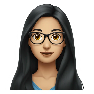 Beautifull argentina girl long black hair with glasses sticker