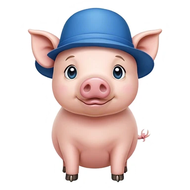 cerdito con sobrero azul en modo dramático sticker