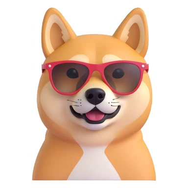 shiba inu, with sun glasses sticker