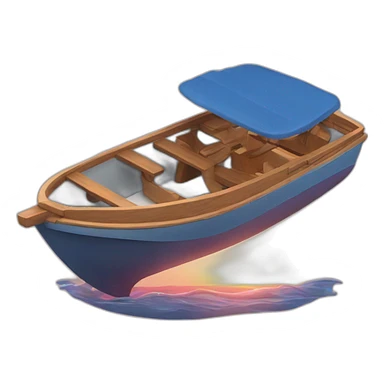 sunset swimming boat sticker