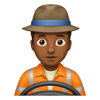 homme créole réunionnais  avec chapeau embouteillage route  sticker