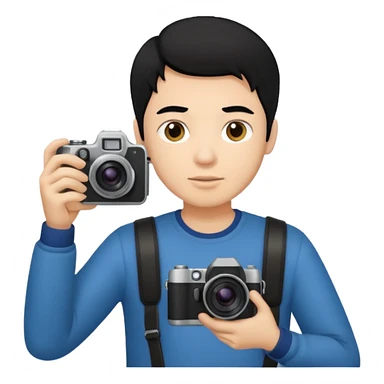 guy with black hair, holding camera 



















 sticker