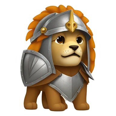 Un león mezclado con un fénix y armadura medieval sticker