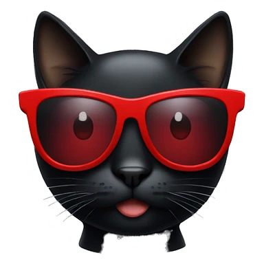 Black cat with red sunglasses sticker