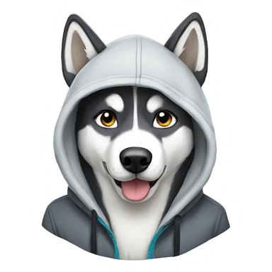 husky wearing a hoodie sticker