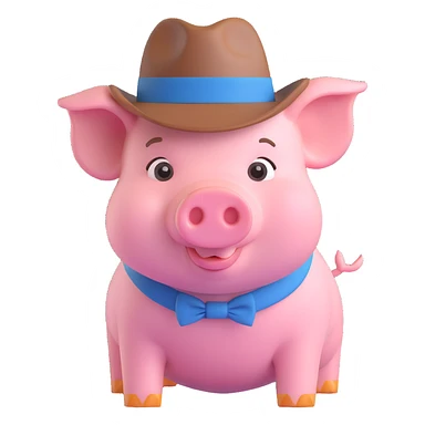pig wearing a fedora sticker