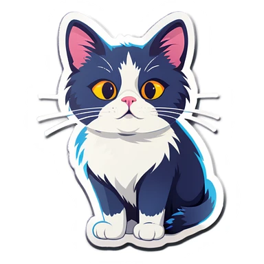 A cat with downsyndrom sticker