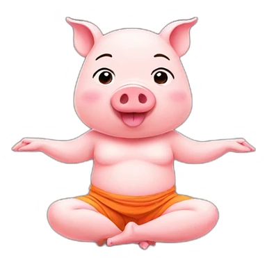 yoga pig sticker