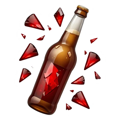 Broken beer bottle blood broken  sticker