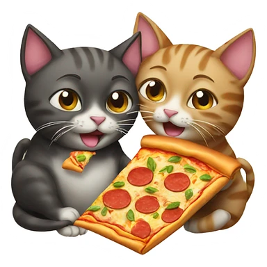 two cats eating pizza sticker