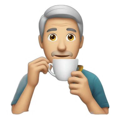 Man drinking tea sticker