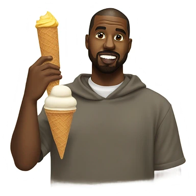 Kanye west eating ice cream sticker