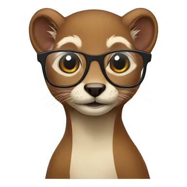 Weasel with glasses  sticker